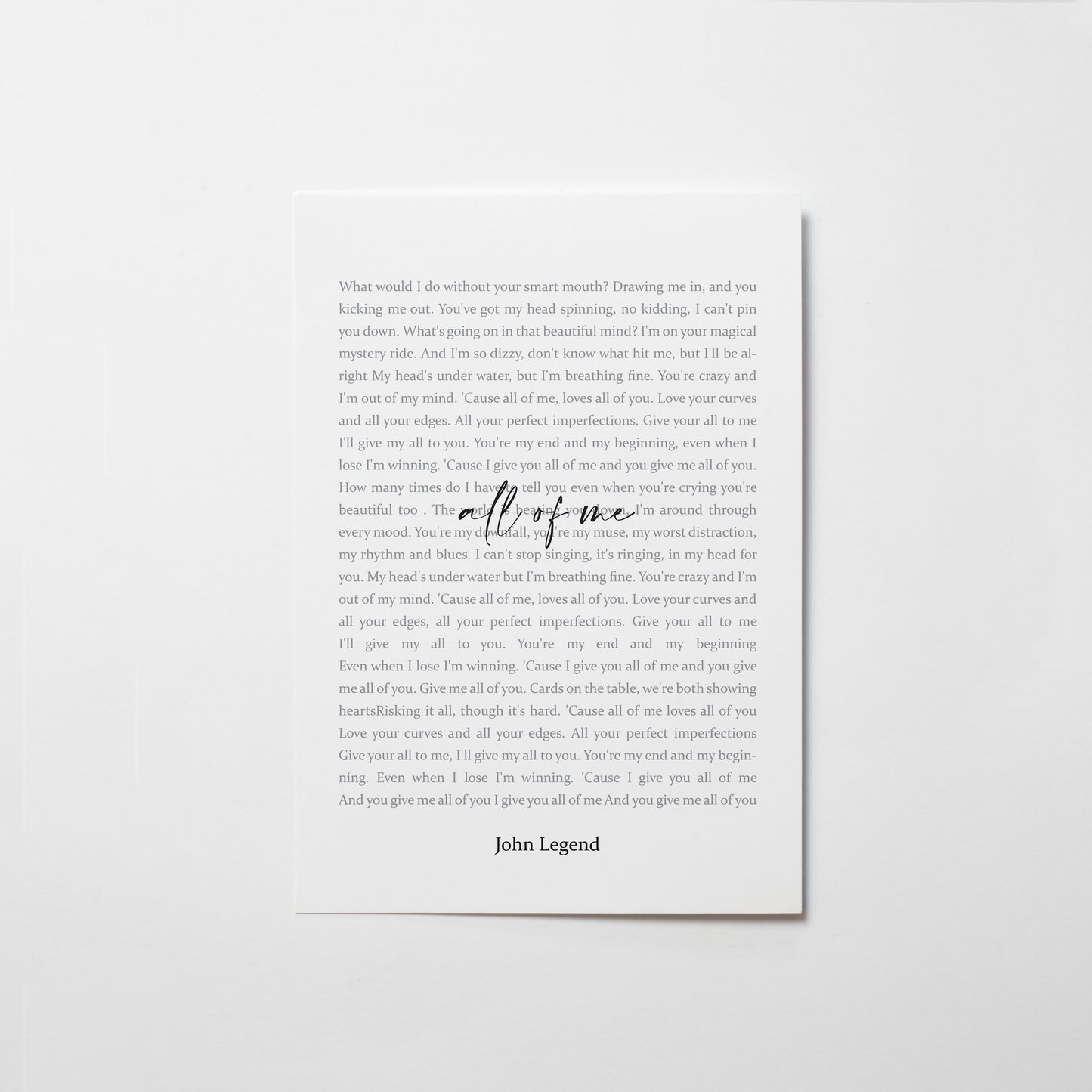 Lyric Print