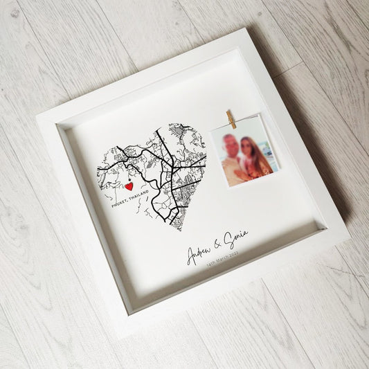 Heart Map Box Frame - Cliste Designs｜Cliste Co